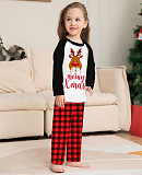 Family Christmas Pajamas Cartoon Deer Plaid Home Suit ZY-22-025
