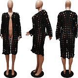 Hand Crochet Hollow Out Open Stitch Knitted Cardigan CM-8648