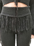 Knitted Tassel Sweaters and Straight Pants Outfits CM-8647