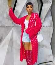 Hand Crochet Hollow Out Open Stitch Knitted Cardigan CM-8648