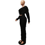 Knitted Tassel Sweaters and Straight Pants Outfits CM-8647
