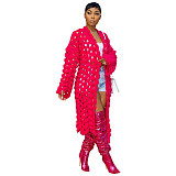 Hand Crochet Hollow Out Open Stitch Knitted Cardigan CM-8648