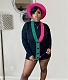 Color Matching Single-breasted Knit Sweater Cardigan TR-1242