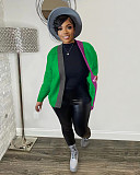 Color Matching Single-breasted Knit Sweater Cardigan TR-1242