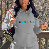 Letter Print Loose Hooded Oversized Sweatshirts DN-8888E4