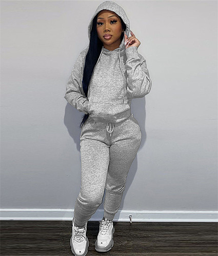Casual Solid Color Hoodies+Pants 2 Piece Sets DN-8999S10
