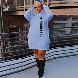 Streetwear Letter Print Loose Sweatshirt Dresses DN-3777O2