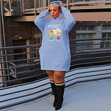 Winter Long Sleeve Loose Hoodies Mini Dresses DN-3777M4