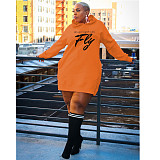 Letter Print Oversized Hoodies Casual Dresses DN-3777F5