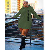Streetwear Letter Print Loose Sweatshirt Dresses DN-3777O2