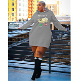 Winter Long Sleeve Loose Hoodies Mini Dresses DN-3777M4