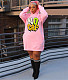 Casual Loose Hooded Pullover Plus Size Dresses DN-3777N1