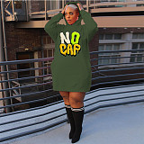 Casual Loose Hooded Pullover Plus Size Dresses DN-3777N1