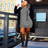 Streetwear Letter Print Loose Sweatshirt Dresses DN-3777O2