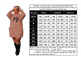 Letter Print Oversized Hoodies Casual Dresses DN-3777F5
