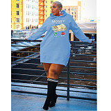 Winter Long Sleeve Loose Hoodies Mini Dresses DN-3777M4
