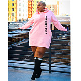 Streetwear Letter Print Loose Sweatshirt Dresses DN-3777O2