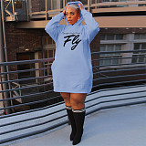 Letter Print Oversized Hoodies Casual Dresses DN-3777F5