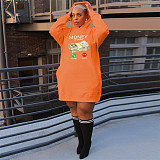 Winter Long Sleeve Loose Hoodies Mini Dresses DN-3777M4