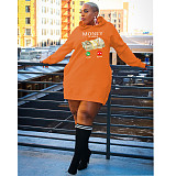 Winter Long Sleeve Loose Hoodies Mini Dresses DN-3777M4