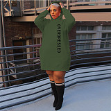 Streetwear Letter Print Loose Sweatshirt Dresses DN-3777O2