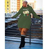 Winter Long Sleeve Loose Hoodies Mini Dresses DN-3777M4