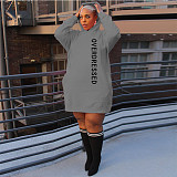 Streetwear Letter Print Loose Sweatshirt Dresses DN-3777O2
