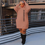 Streetwear Letter Print Loose Sweatshirt Dresses DN-3777O2