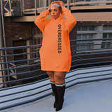 Streetwear Letter Print Loose Sweatshirt Dresses DN-3777O2