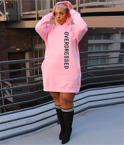 Streetwear Letter Print Loose Sweatshirt Dresses DN-3777O2