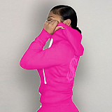 Loose Long Sleeve Zip Up Street Hoodies Coats DN-8555S7