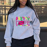 Letter Printed Loose Pullovers Casual Sweatshirts DN-8889P8