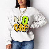 Letter Print Loose Long Sleeve Versatile Sweatshirt DN-8889N1
