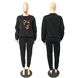 Plus Size Long Sleeve Sweatshirt And Pants Tracksuit DN-3333T2