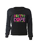 Letter Printed Loose Pullovers Casual Sweatshirts DN-8889P8