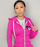 Casual Zipper Fly Hooded Sweatshirt Coats DN-8555A1