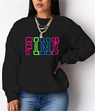PINK Letter Loose Casual Long Sleeve Sweatshirt DN-8889P11