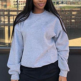 Solid Color All Match Loose Basic Pullover Sweatshirts DN-8889
