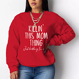 Loose Letter Print Casual Pullover Sweatshirts DN-8889K1