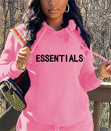 Letter Print Hooded Pullover Sports Sweatshirt DN-8888E3