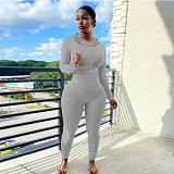 Solid Color Hooded Pullover Tops and Pants Tracksuits DN-8111