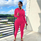 Solid Color Hooded Pullover Tops and Pants Tracksuits DN-8111