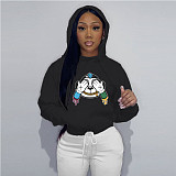 Cartoon Print Loose Casual Hoodies Pullovers DN-8888T3