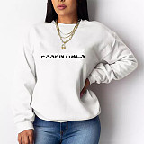 Letter Print Long Sleeve Harajuku Sweatshirt Pillovers DN-8889E1