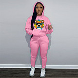 Cartoon Print Harajuku Hoodie Sweatpants Tracksuit DN-8999T5
