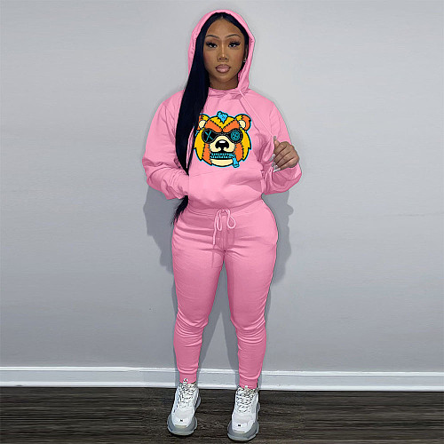 Cartoon Print Harajuku Hoodie Sweatpants Tracksuit DN-8999T5