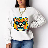 Cartoon Print Long Sleeve Casual Sweatshirt Tops DN-8889T5
