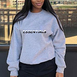 Letter Print Long Sleeve Harajuku Sweatshirt Pillovers DN-8889E1