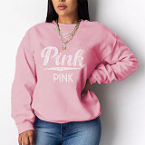 Winter PINK Letter Long Sleeve Pullover Sweatshirts DN-8889P7