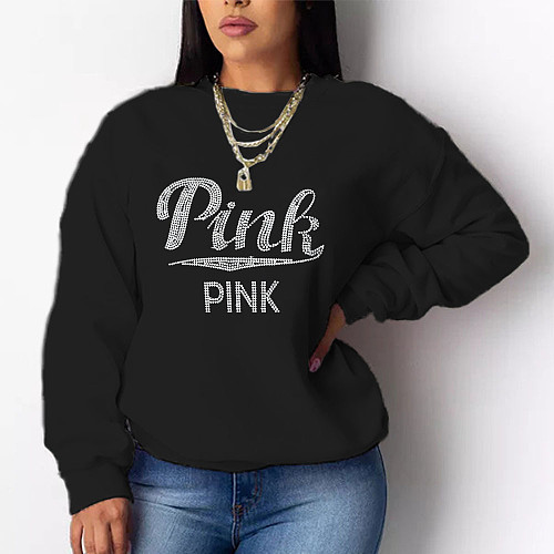 Winter PINK Letter Long Sleeve Pullover Sweatshirts DN-8889P7
